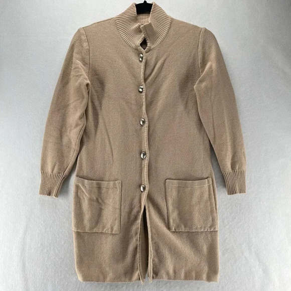 Antonio Pernas Sweaters - Antonio Pernas Cardigan Womens Size S Duster Button Front Long Sleeve Beige